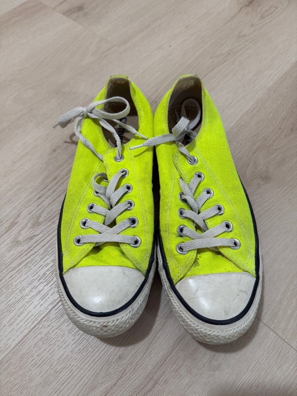Converse Neon Yellow Low-Top Canvas Sneakers